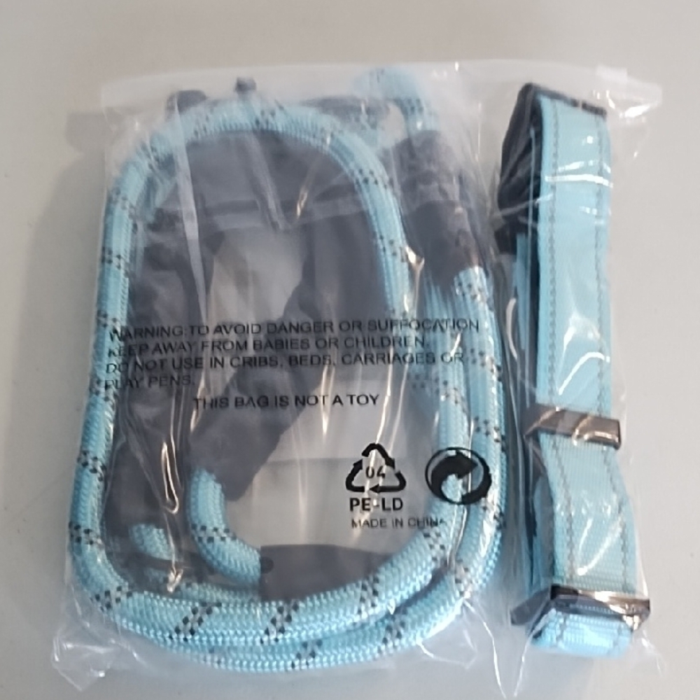 Blue Dog Collar and Leash Set Medium Size Dog NEW Reflective Padded - Picture 6 of 6